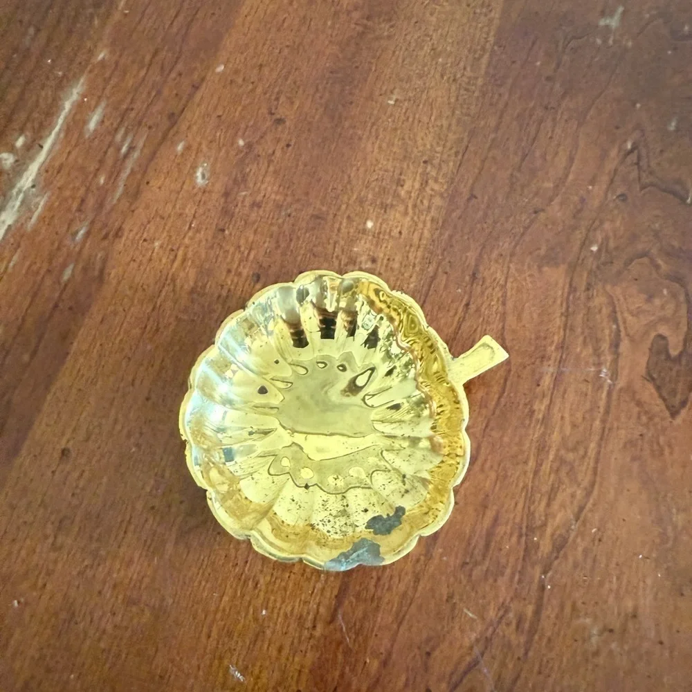 Vintage Solid Brass Trinket Dish Made In India